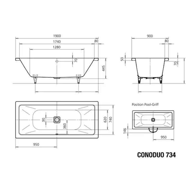 Badkar Kaldewei Cono Duo