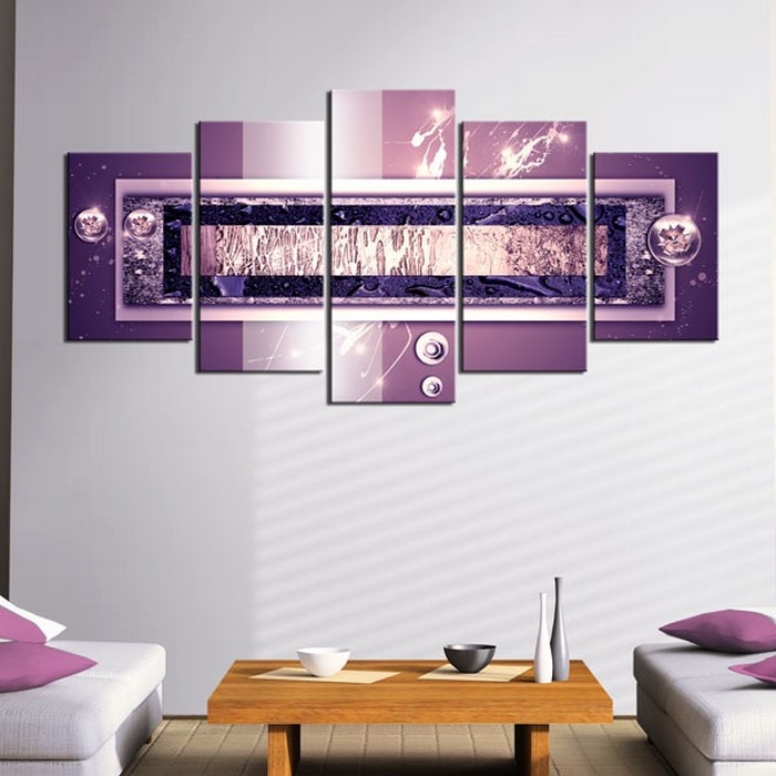 Tavla - Purple cascade 100x50 100x50 cm