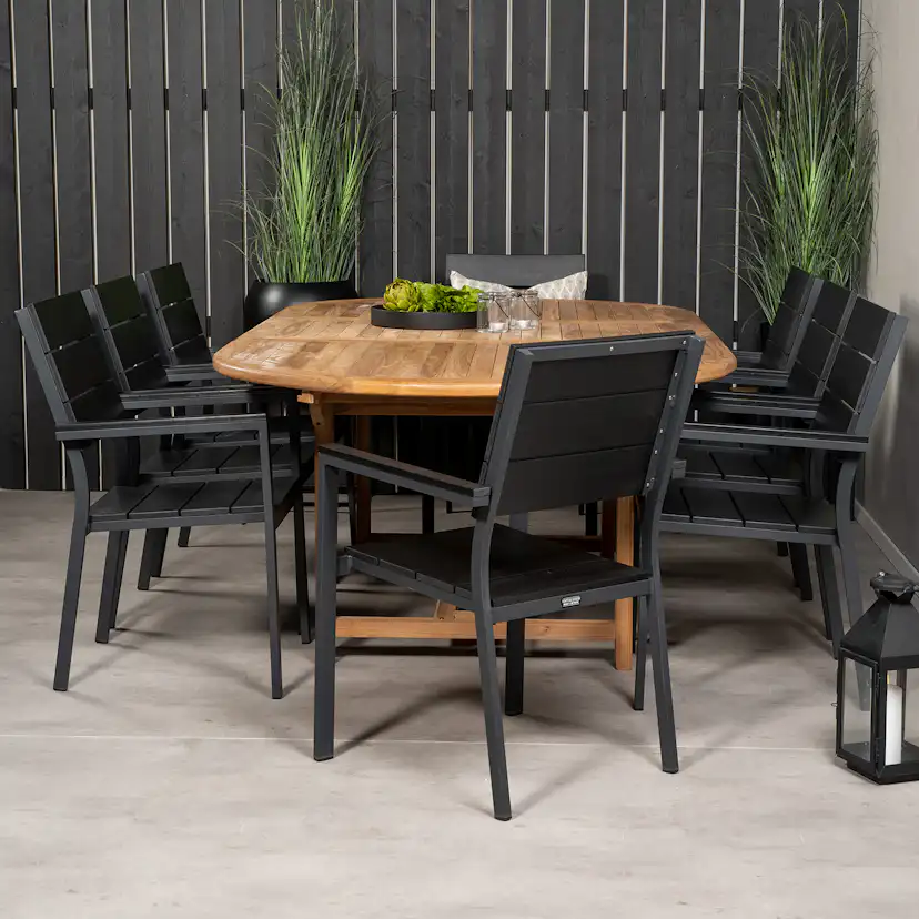 Matgrupp Venture Home Kenya 180-240x120 Teak med 8 Levels Karmstolar