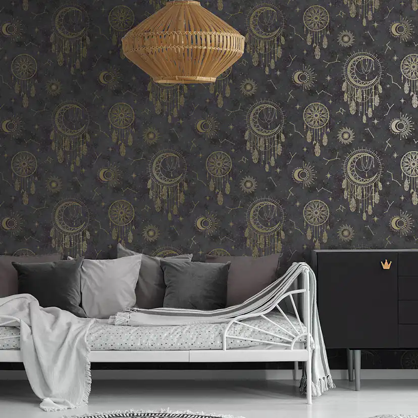 Tapet Holden Dream Catcher Dreamcatcher Black Gold 13330
