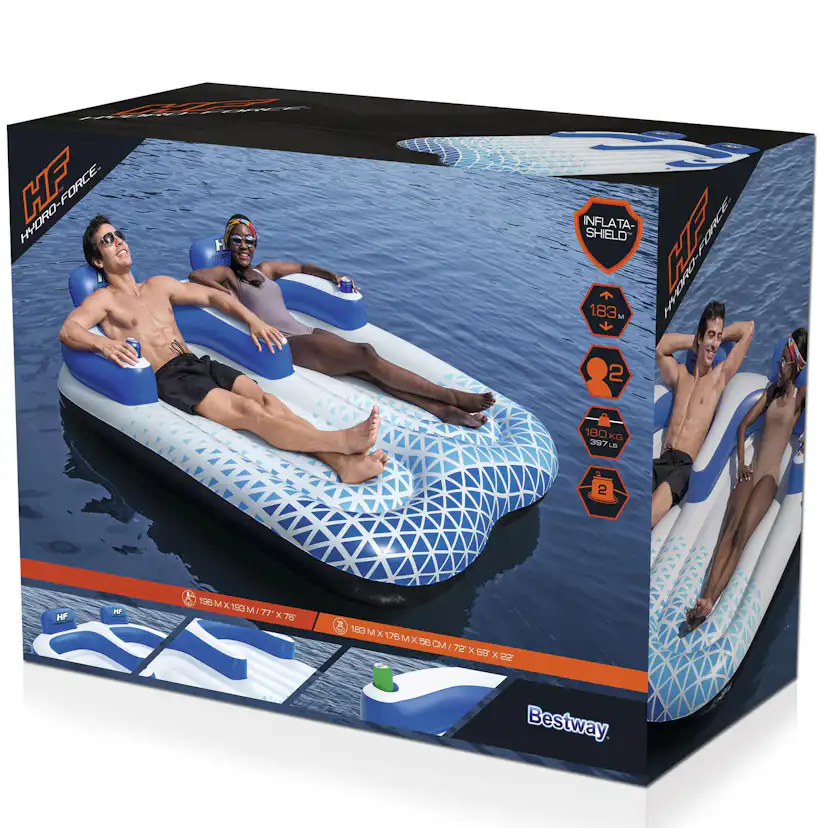 Badmadrass Bestway Hydro Force Indigo Wave Double Lounge 196 cm
