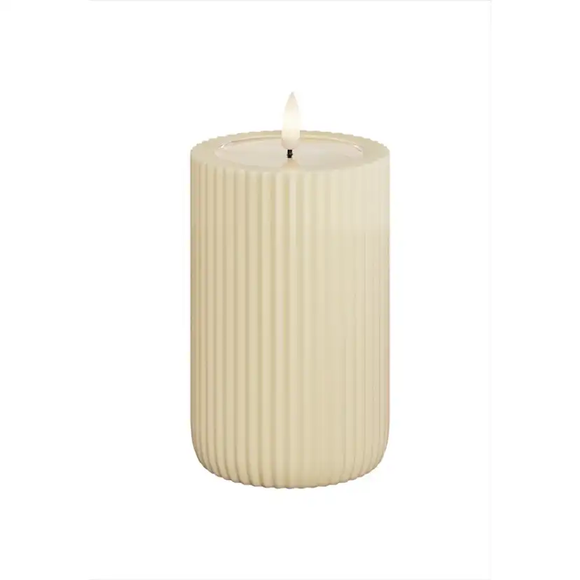 LED-Blockljus UNIQUE Candles Stripe 8x12,5 cm