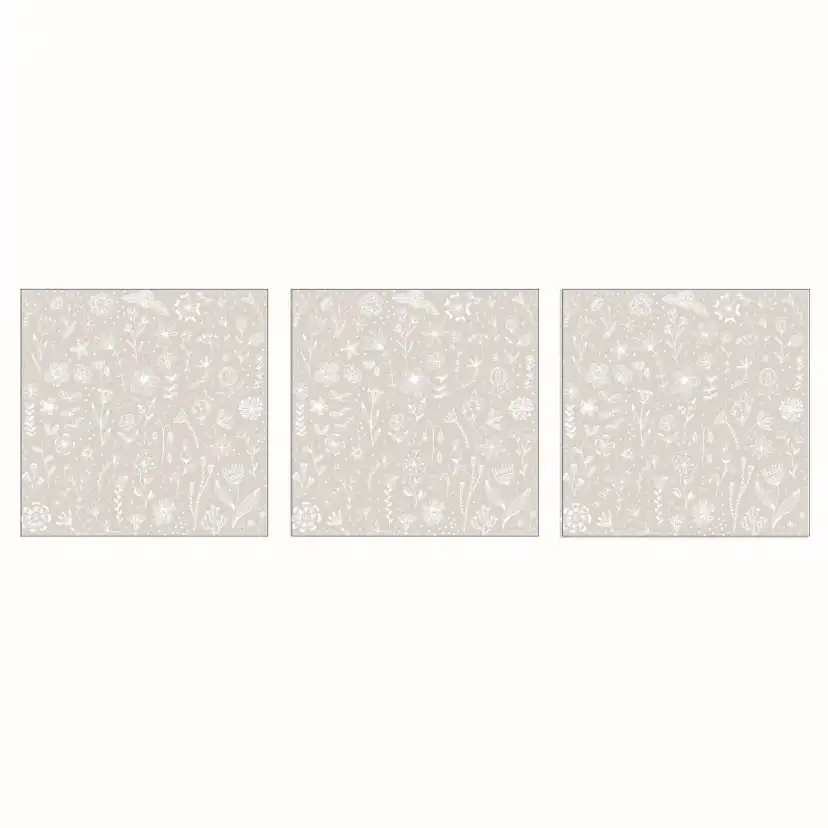 Servett Paperproducts Design Pure Flower 33x33 cm Taupe 3 st 20-pack