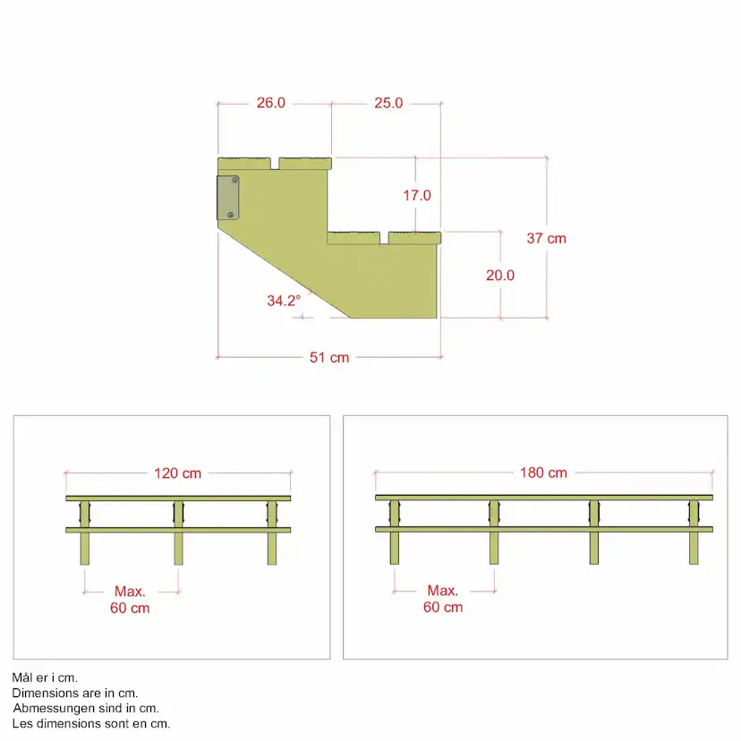 Terrasstrappa PLUS 34,2-120 Grader 5462