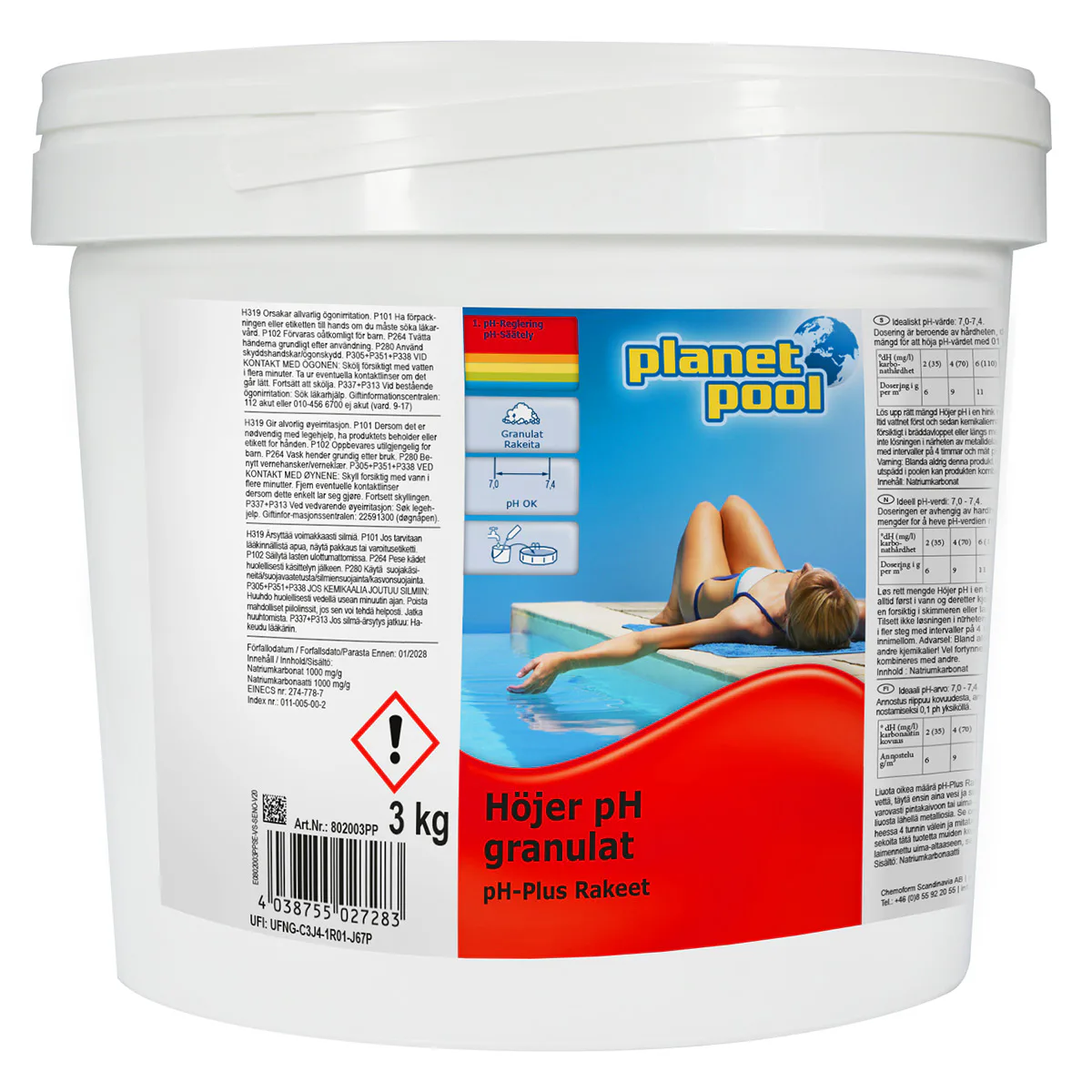 Granulat Planet Pool pH Höjande Poolkemi 3kg