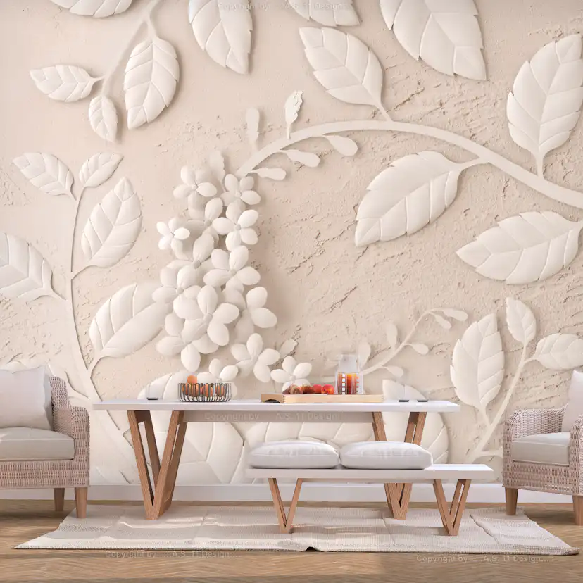 Fototapet Arkiio Paper Flowers Beige