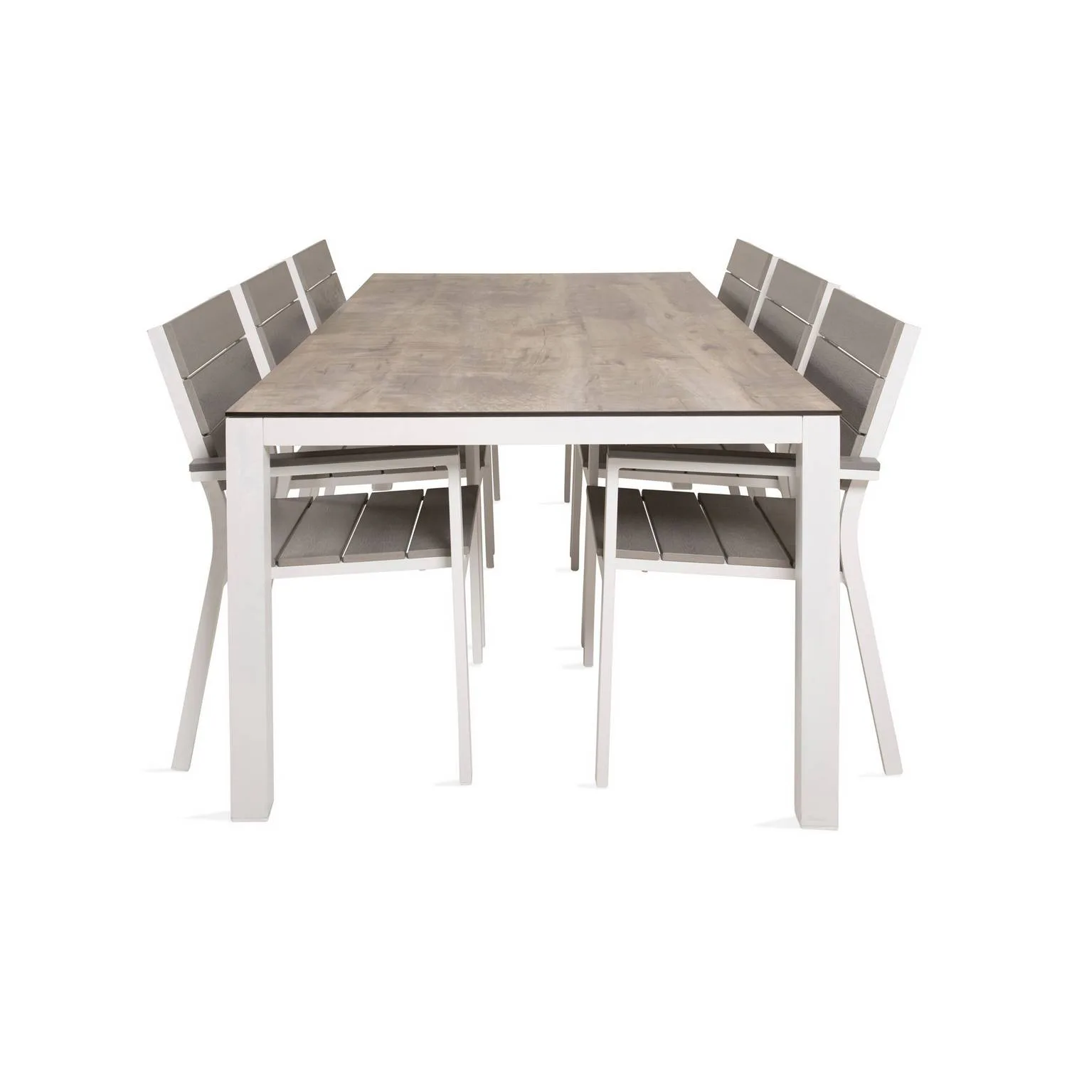 Matgrupp Venture Home Llama Matgrupp Utomhus 205cm med 6 Levels Stapelbara Matstolar