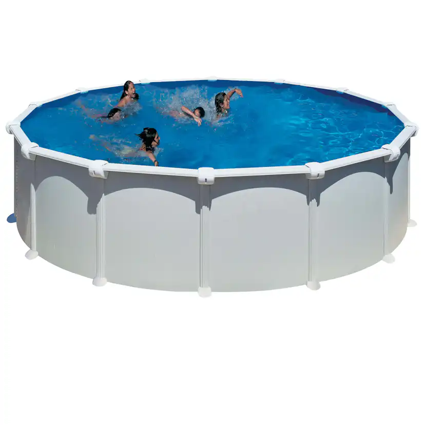 Basic Pool Rund Ø550 x 132 cm, Vit Ø550 cm, Djup: 132 cm, Färg: Vit