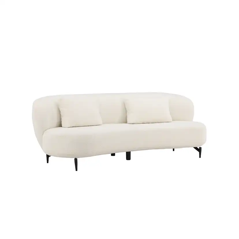 3-sitssoffa Venture Home Luna Boucle Vit
