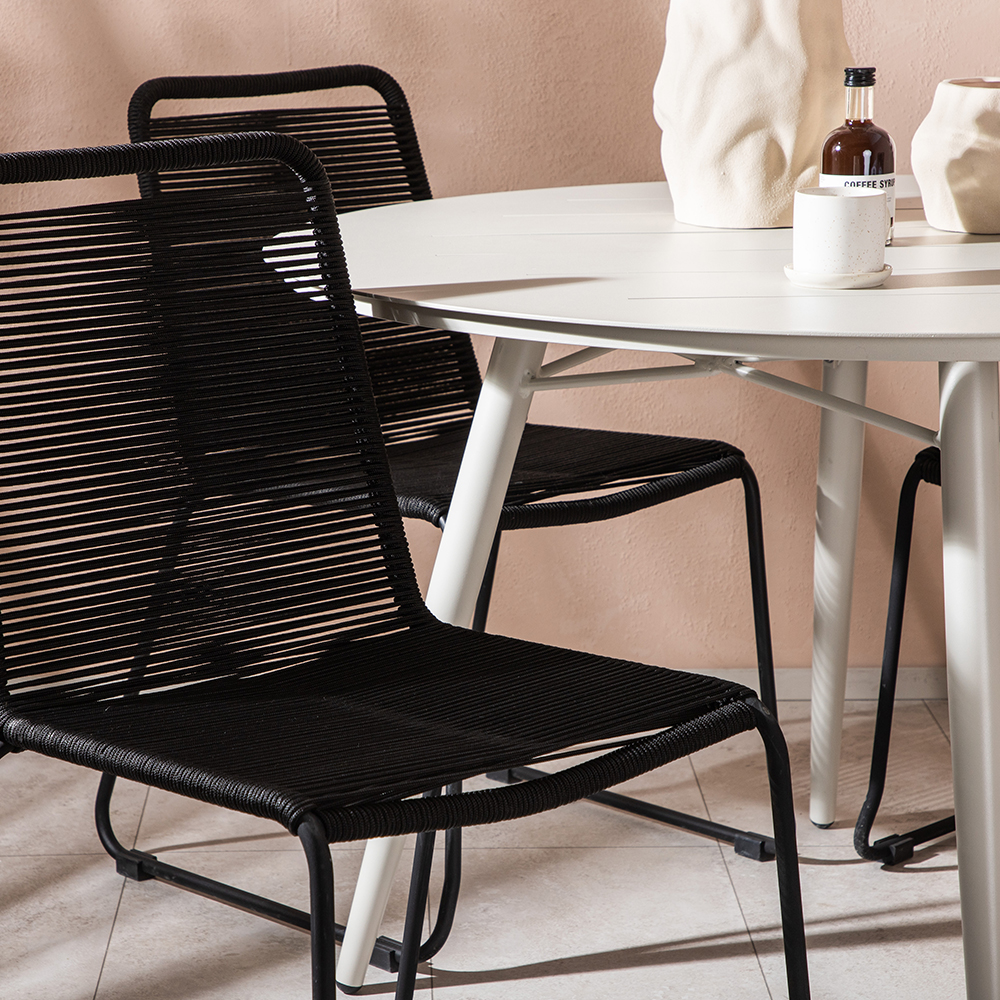 Matgrupp Venture Home Lina Ø120 cm med 4 Lindos Stolar