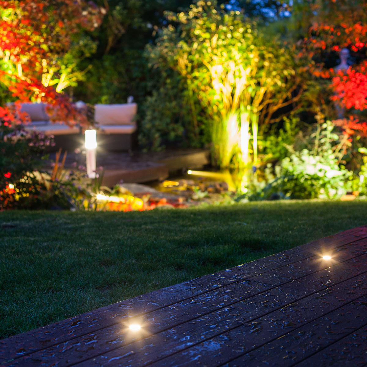 Däcksbelysning Heissner Smart Light 3W RGB Kvadratisk 80x80 mm