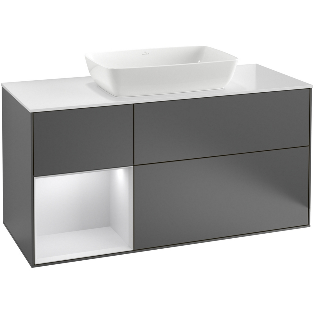 Tvättställsskåp Villeroy & Boch Finion med 3 Lådor Hylla och Bänkskiva för Fristående Tvättställ från Artis & Collaro
