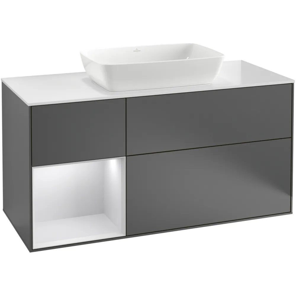 Tvättställsskåp Villeroy & Boch Finion med 3 Lådor Hylla och Bänkskiva för Fristående Tvättställ från Artis & Collaro