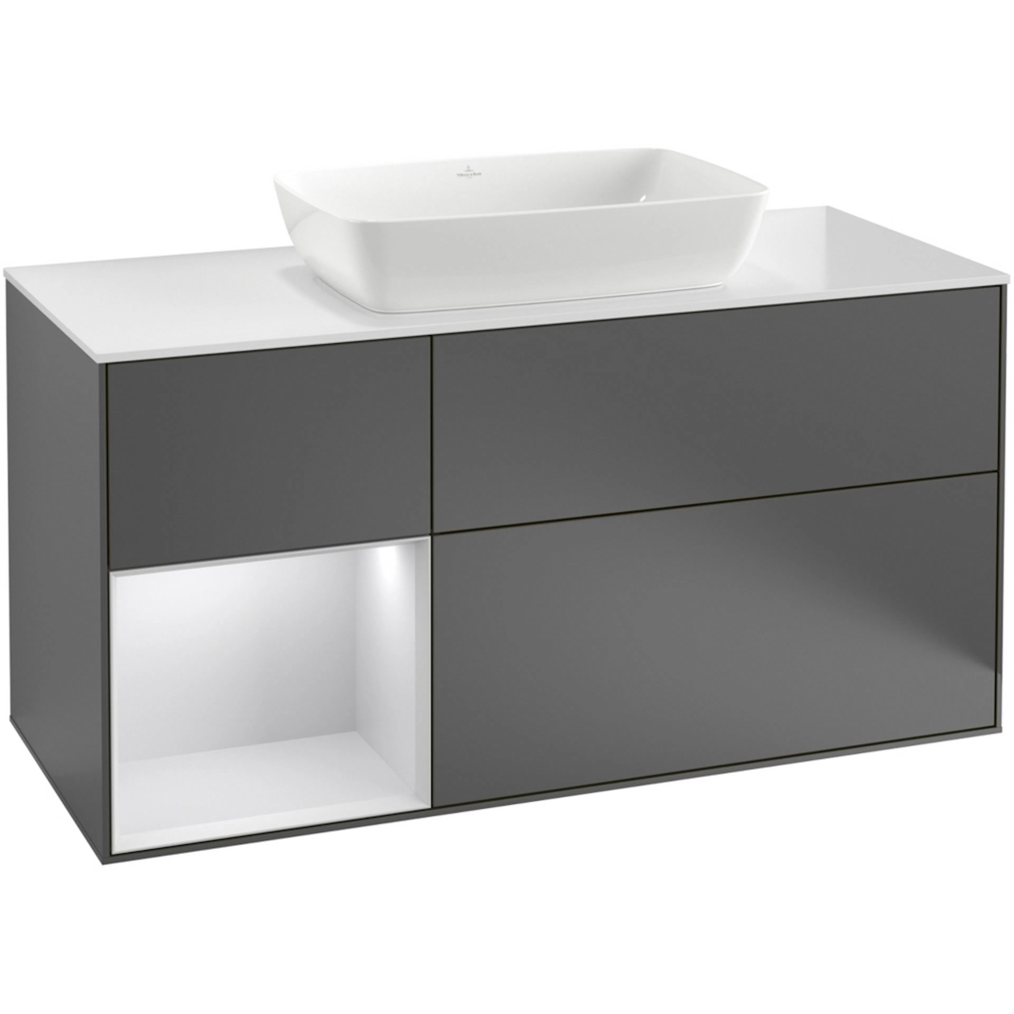 Tvättställsskåp Villeroy & Boch Finion med 3 Lådor Hylla och Bänkskiva för Fristående Tvättställ från Artis & Collaro