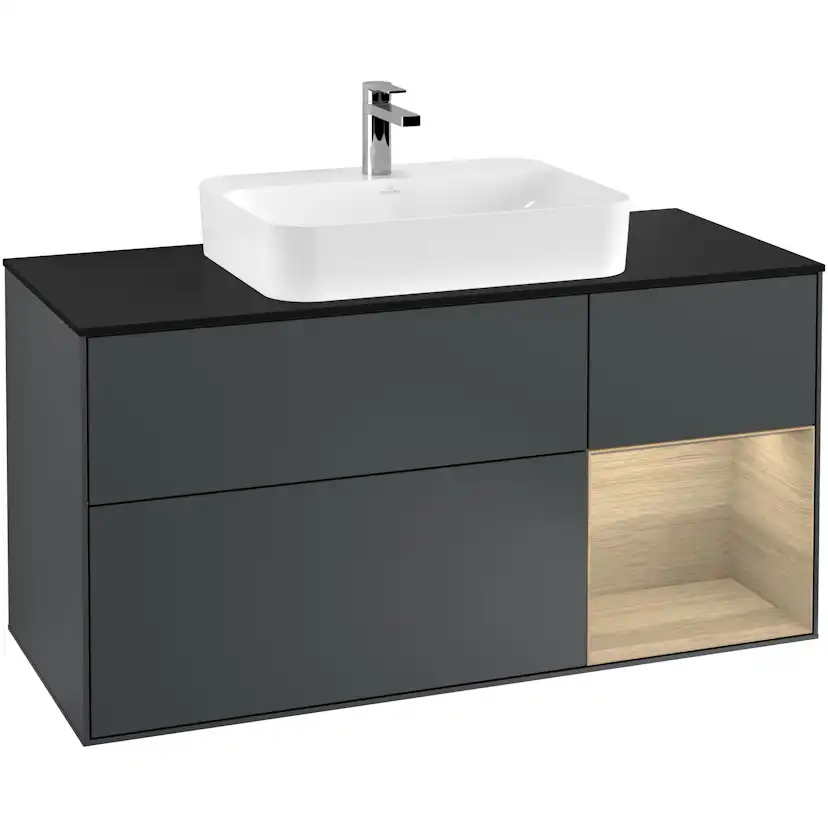Tvättställsskåp Villeroy & Boch Finion med 3 Lådor Hylla och Bänkskiva för Ytmonterat Tvättställ