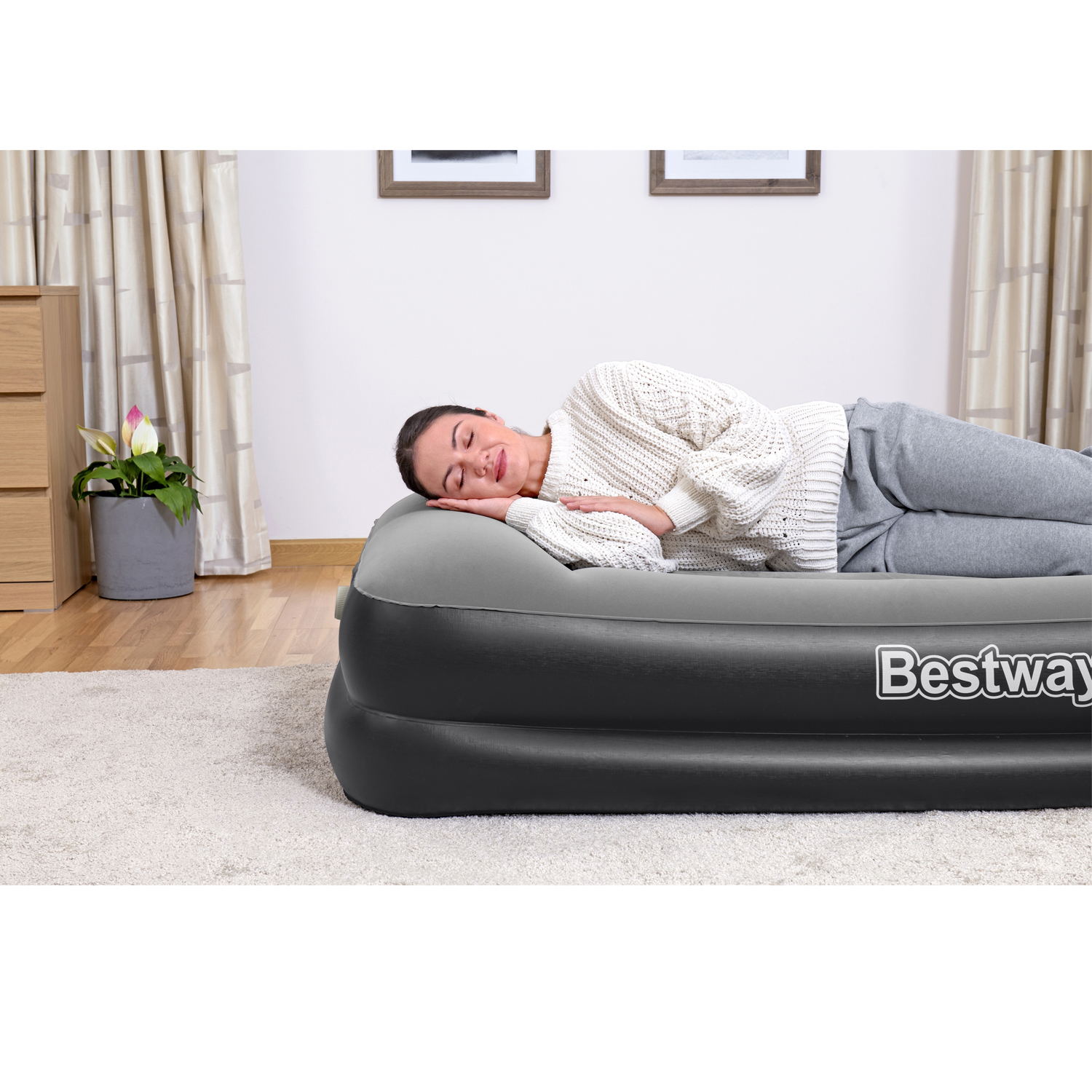 Luftmadrass Bestway Tritech Dubbel med inbyggd AC-Pump