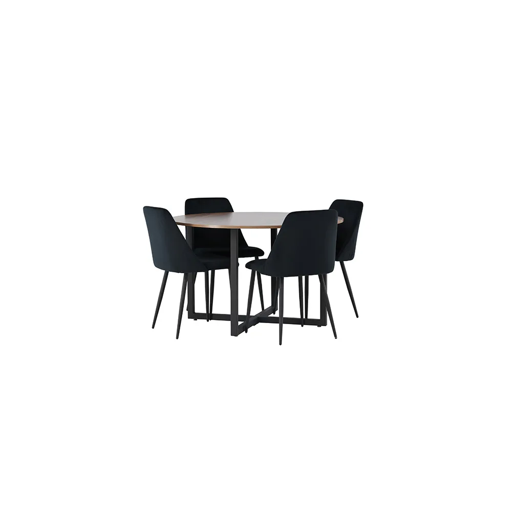 Matgrupp Venture Home Durango Ø120 cm med 4 st Night stolar