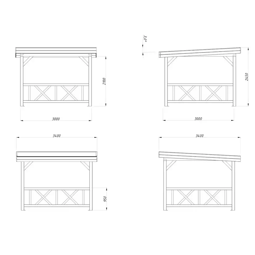 Paviljong Palmako Lenna 8,3 m2 Set 301