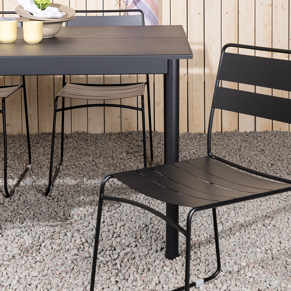 Modena - Dining Table- Black - Aluminium - 200*100cm _1+ Lin Svart