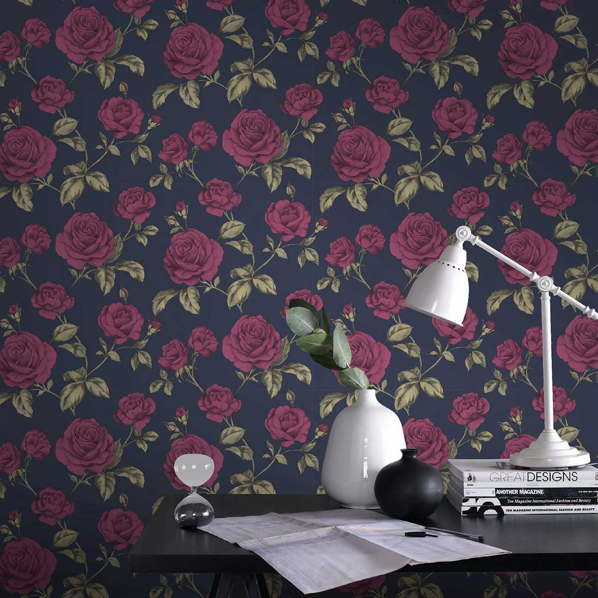 Tapet Boutique Blommor Metallic 104135