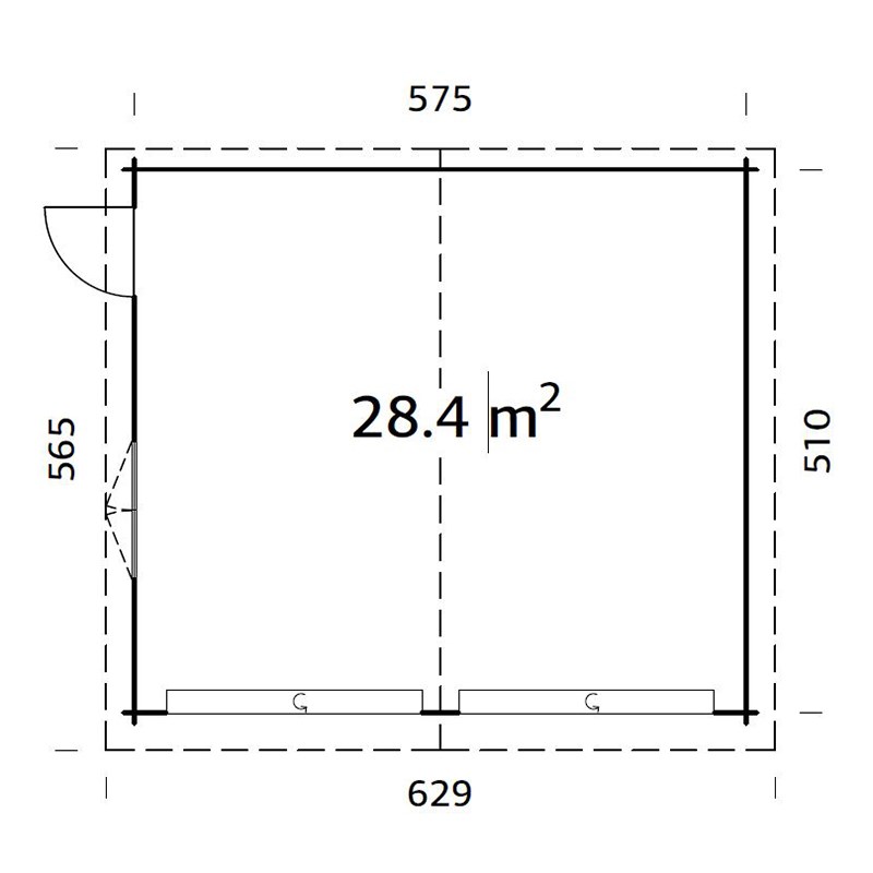 Garage Palmako Roger 28,4 m2 med Takskjutport