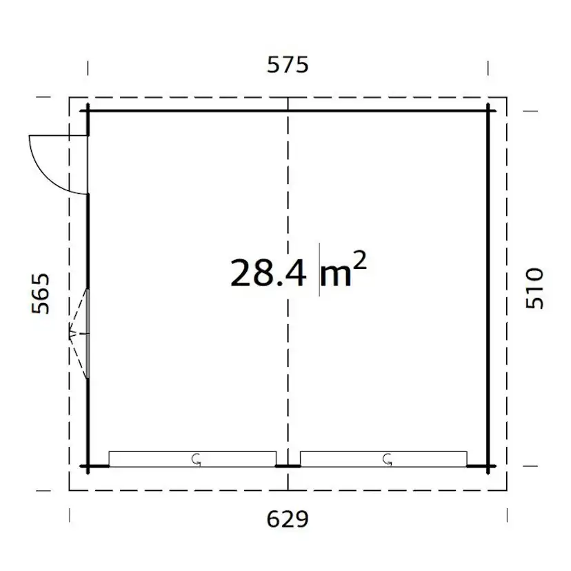 Garage Palmako Roger 28,4 m2 med Takskjutport