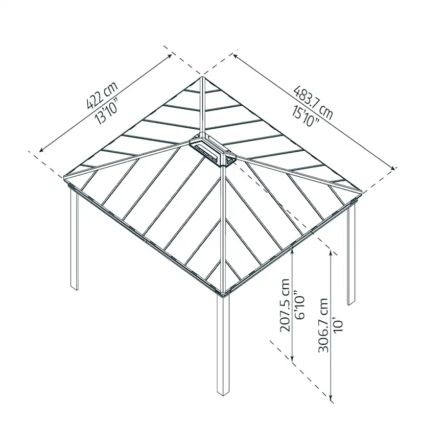 Paviljong Canopia By Palram Dallas 4,2 x 4,8m Antracitgrå