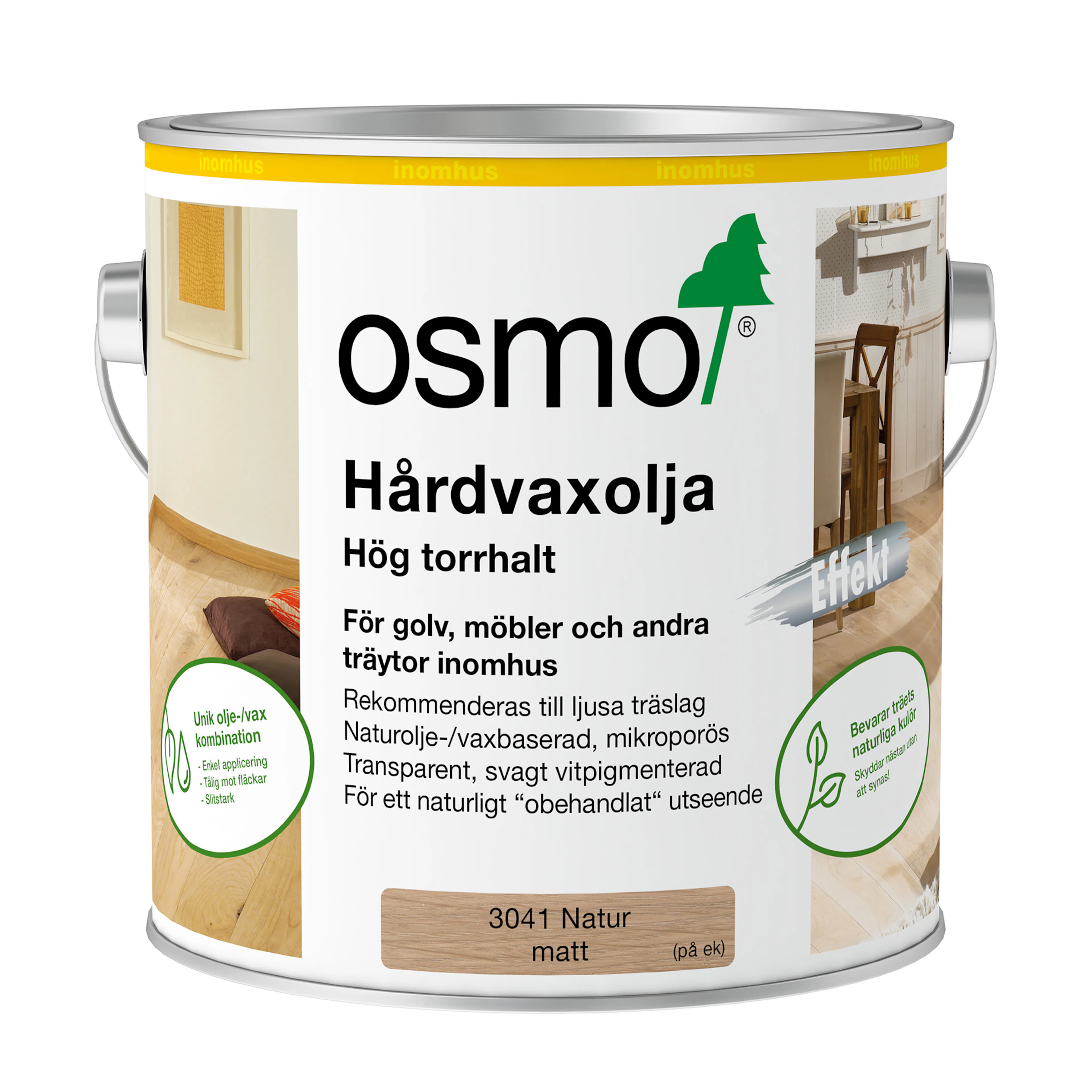 OSMO 3041 Hårdvaxolja Effekt Natur 2,5 liter 2,5 liter
