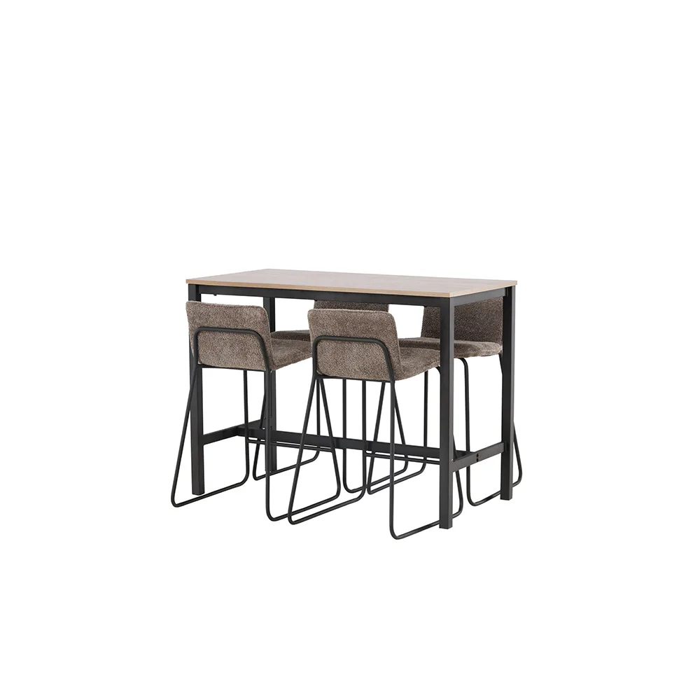 Camden Bar Table - Walnut / Walnut MDF +Bisbee Bar Chair - B Valnöt/Mörkgrå