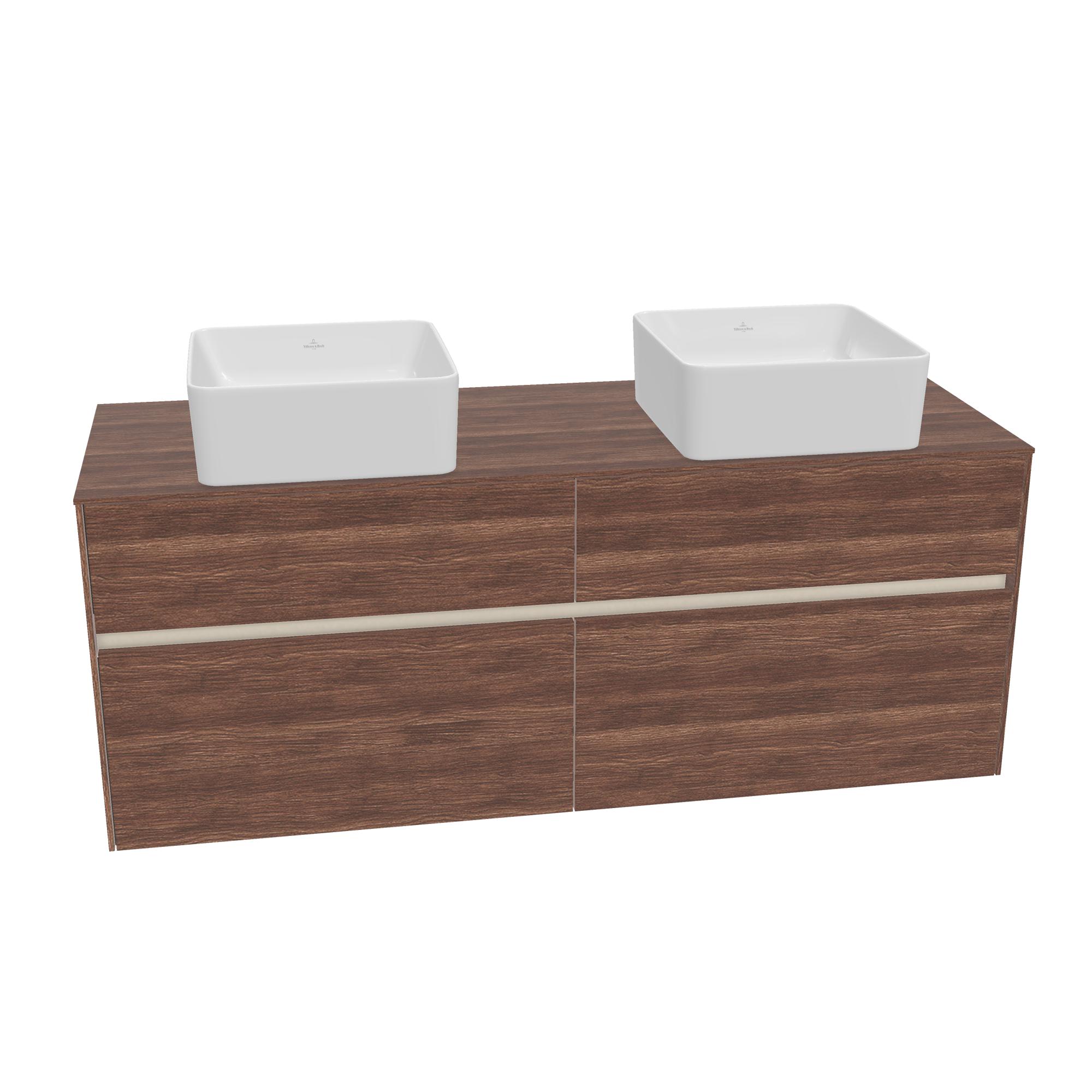 Tvättställsskåp Villeroy & Boch Collaro C04800VJ Nordisk Ek B: 1400 mm För Två Tvättställ utan Belysning