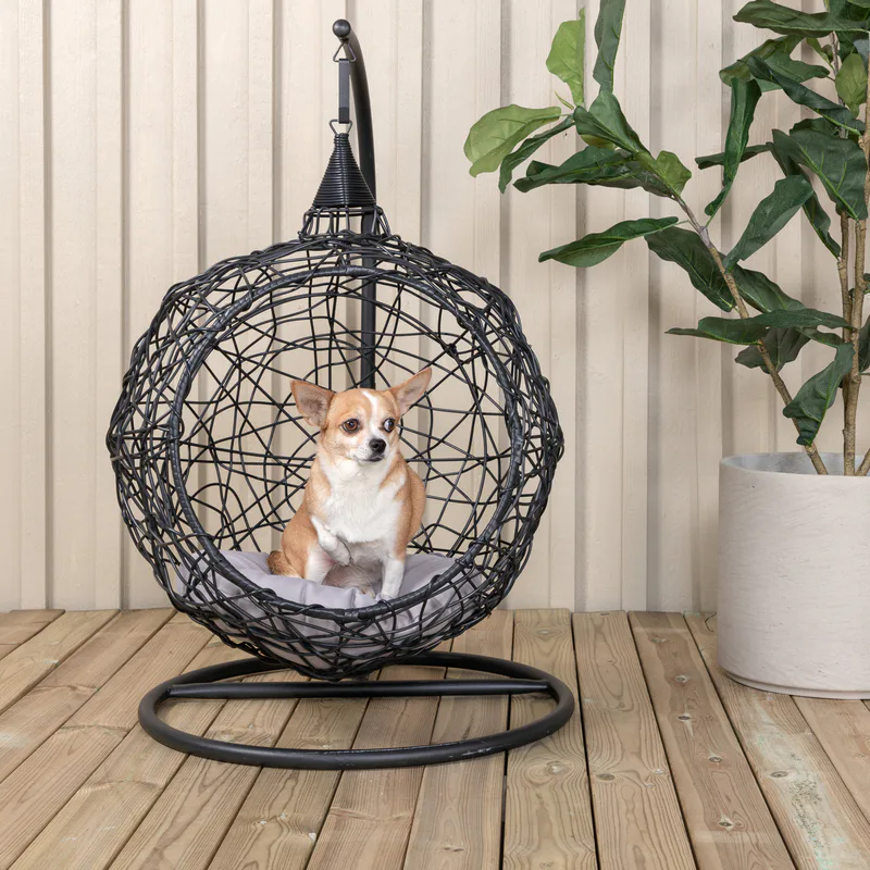 Hängstol Venture Home Lexi Hundkoja Utomhus för Husdjur Svart/Grå