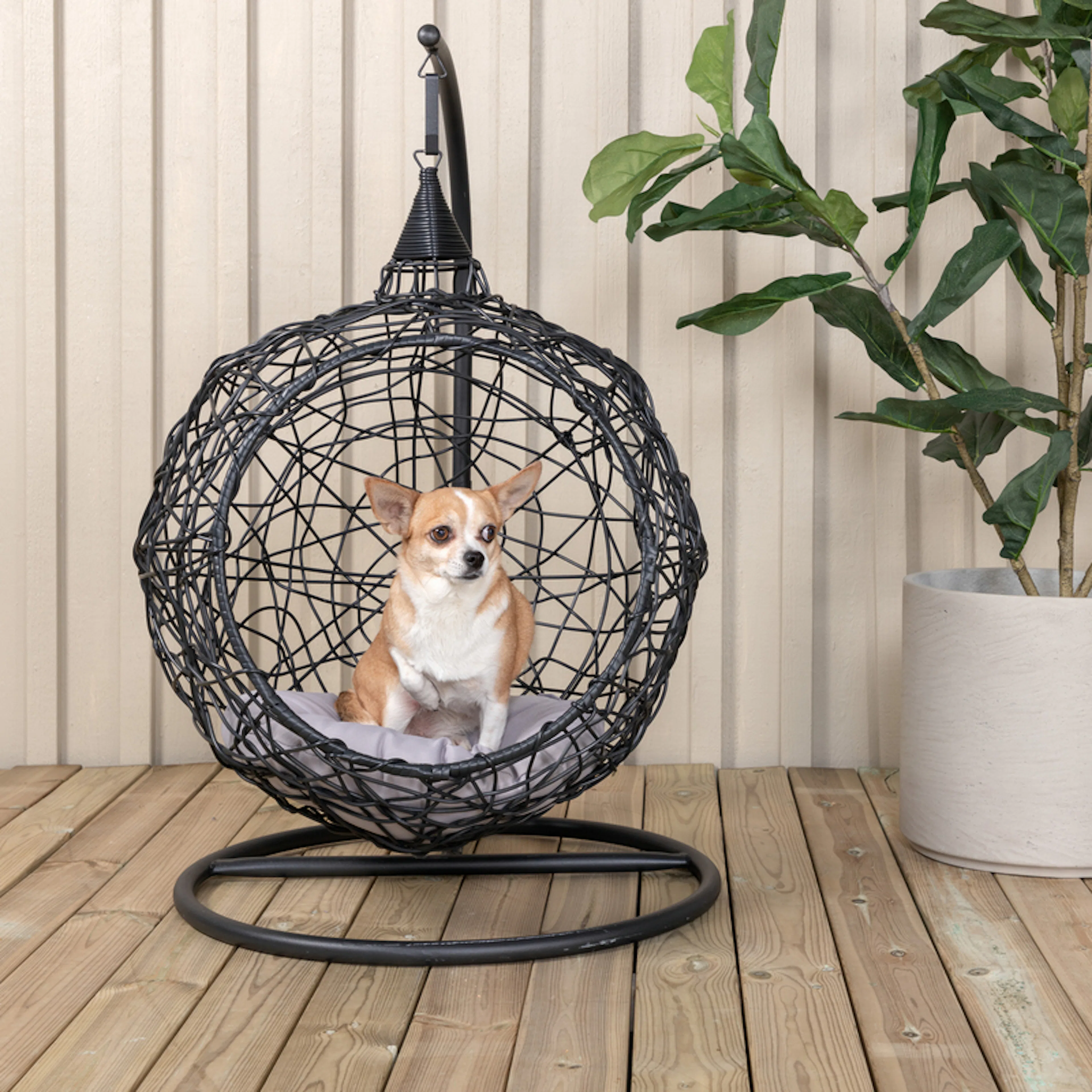 Hängstol Venture Home Lexi Hundkoja Utomhus för Husdjur Svart/Grå