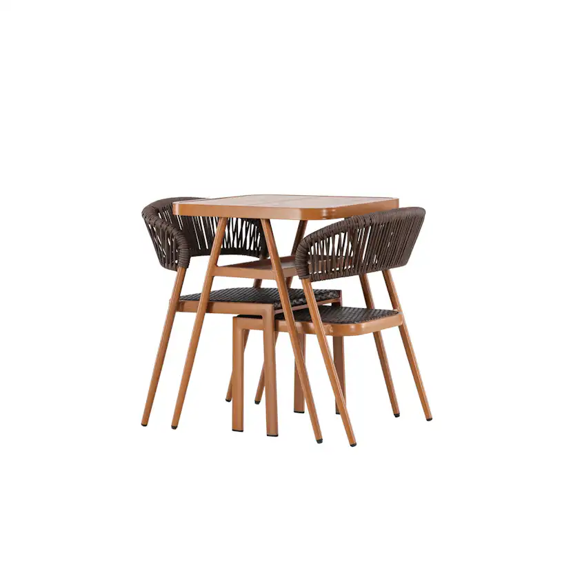 Caféset Venture Home Amadora Trädgårdsgrupp i Brun Aluminium