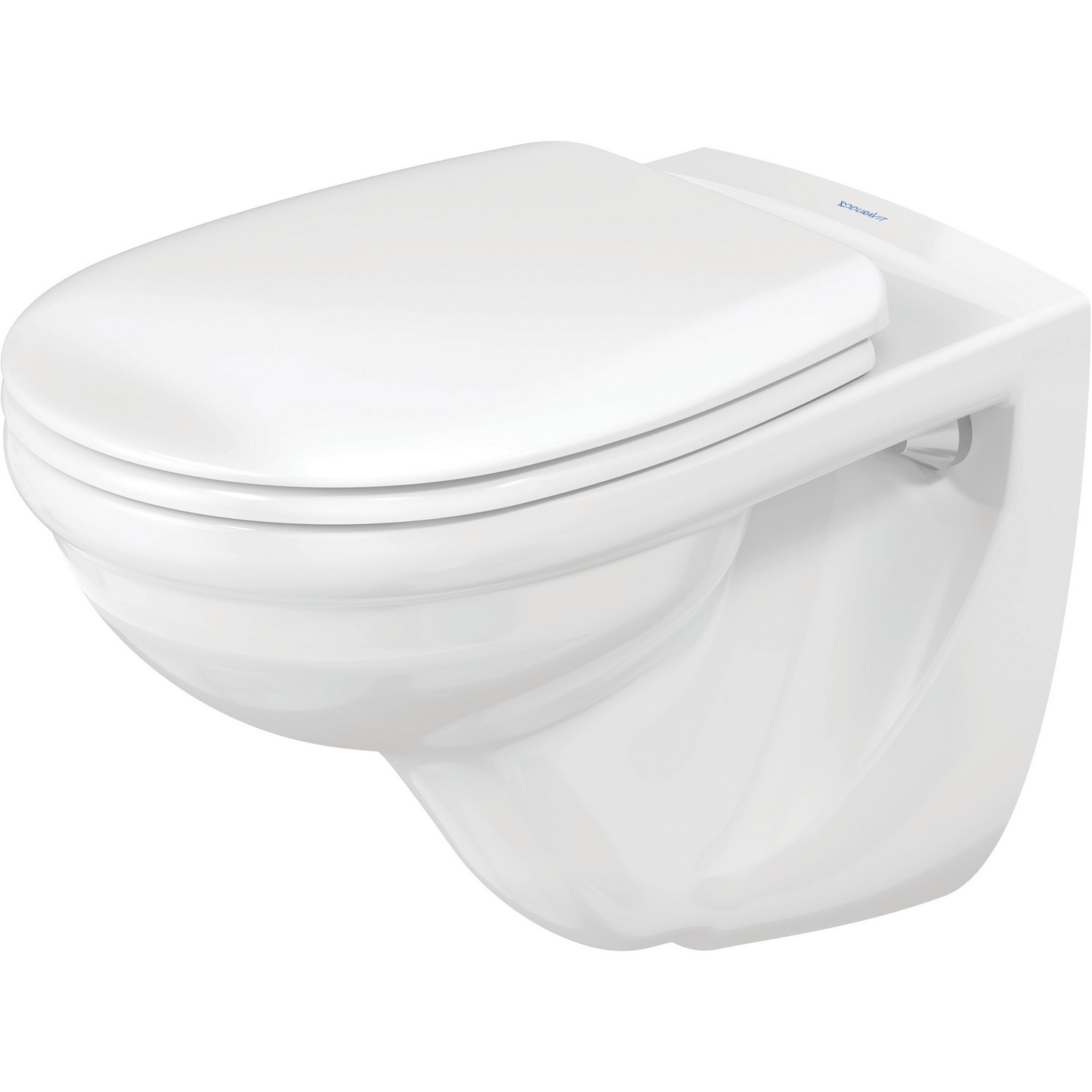 Toalettpaket Duravit D-Code med Vägghängd Toalettstol, Fixtur och Spolknapp