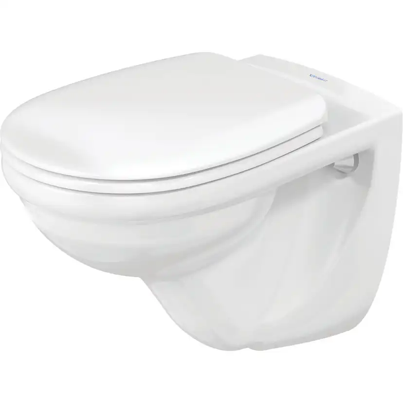 Toalettpaket Duravit D-Code med Vägghängd Toalettstol, Fixtur och Spolknapp