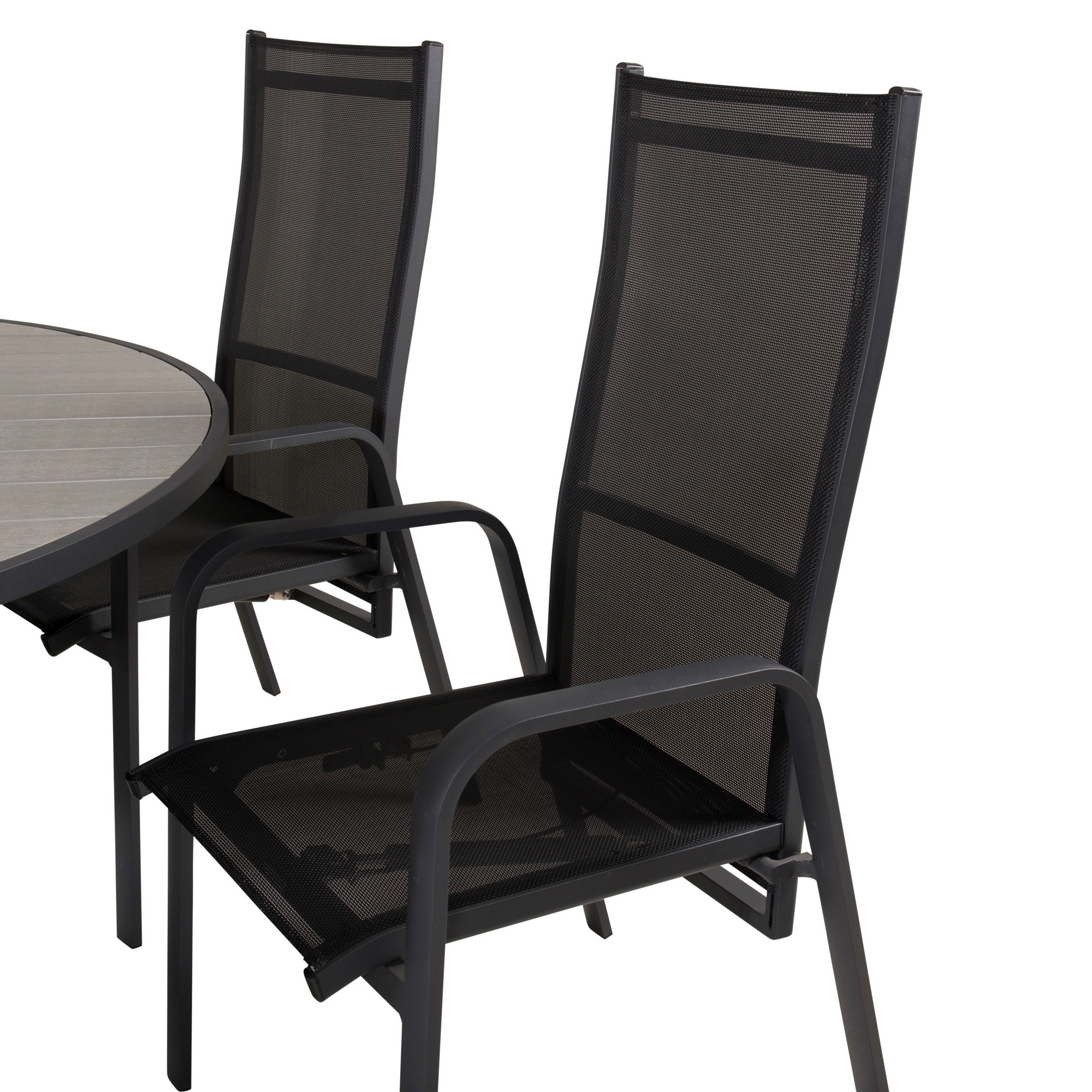 Parma - Table ø 140 - Svart Alu /Grey Aintwood+Copacabana Re Svart/Grå