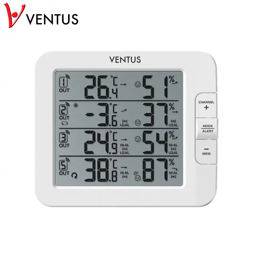 Väderstation Ventus Trådlös W210 Vit Termometer med Multifunktionell Display & Wifi