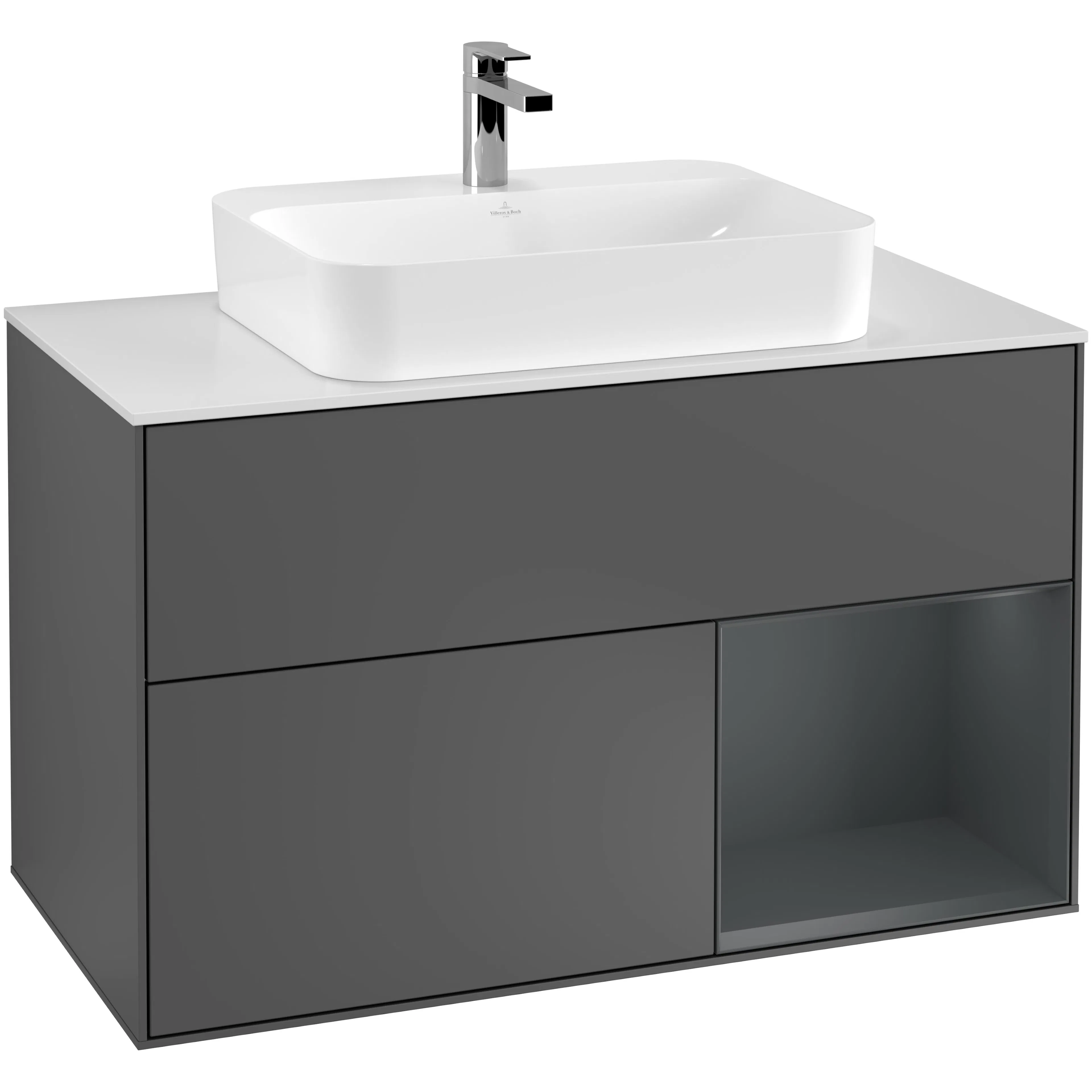 Tvättställsskåp Villeroy & Boch Finion med 2 Lådor Hylla och Bänkskiva för Ytmonterat Tvättställ