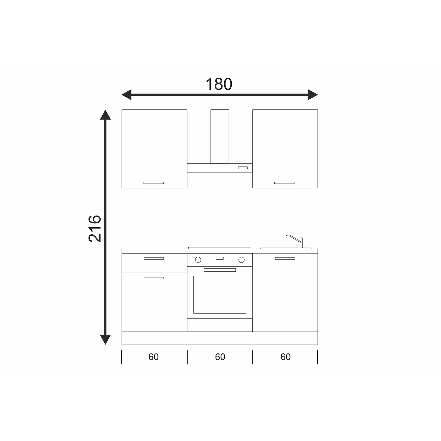 Kök Mimo Alexa 180 cm Utan Vitvaror Förmonterat