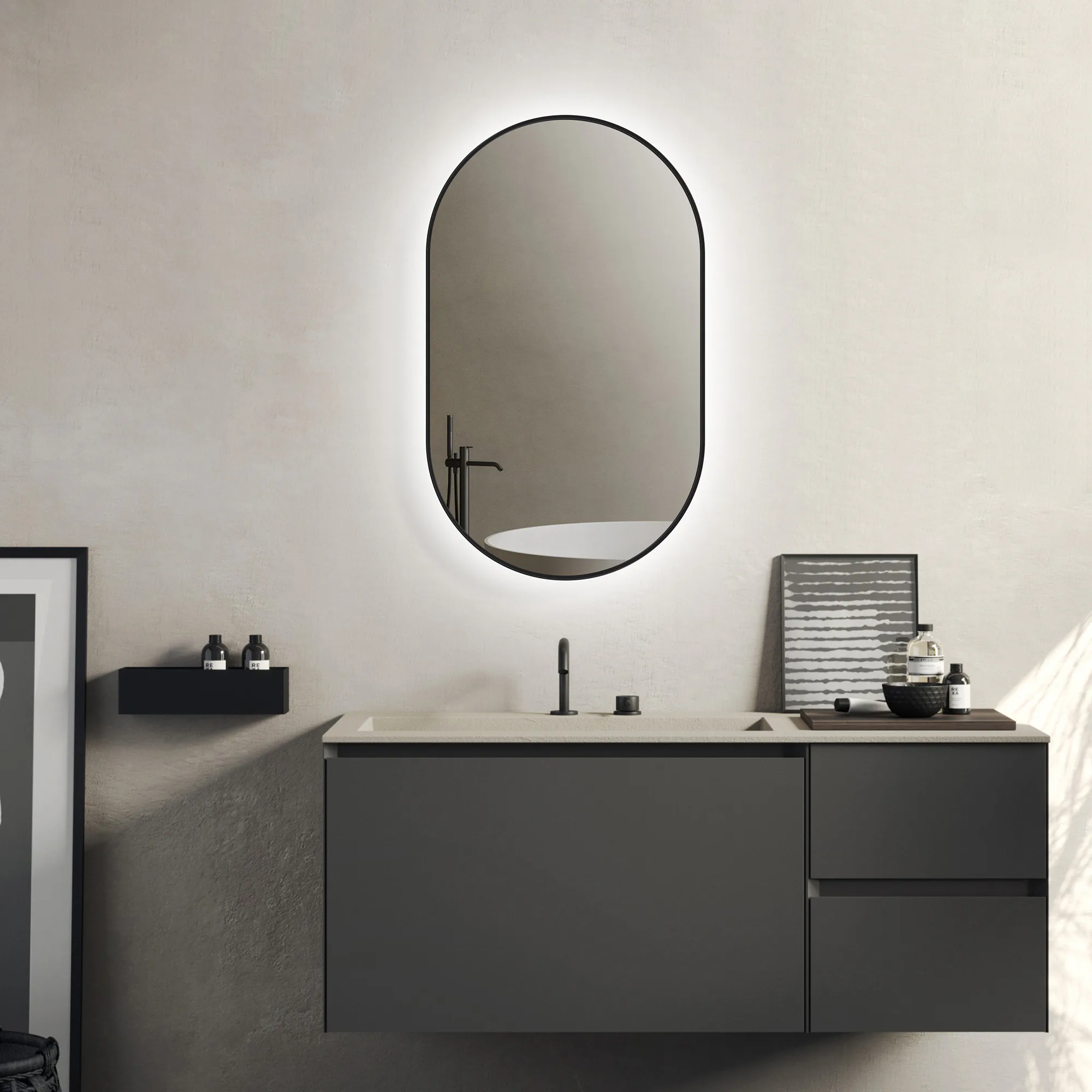 Mirror Bathlife NÖJA 60/O1 ECO (MBMS) Aluminium 600 mm