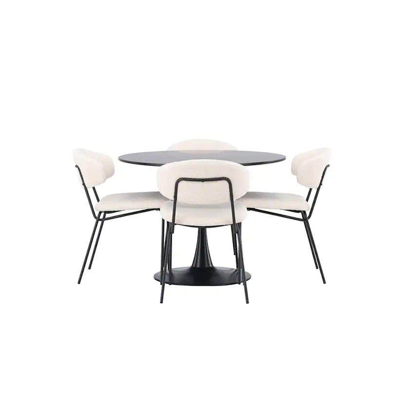 Matgrupp Venture Home Glade Ø 100 cm med 4 Chico Stolar