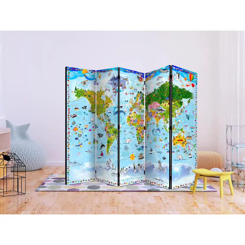Rumsavdelare Arkiio World Map for Kids II 225x172 cm