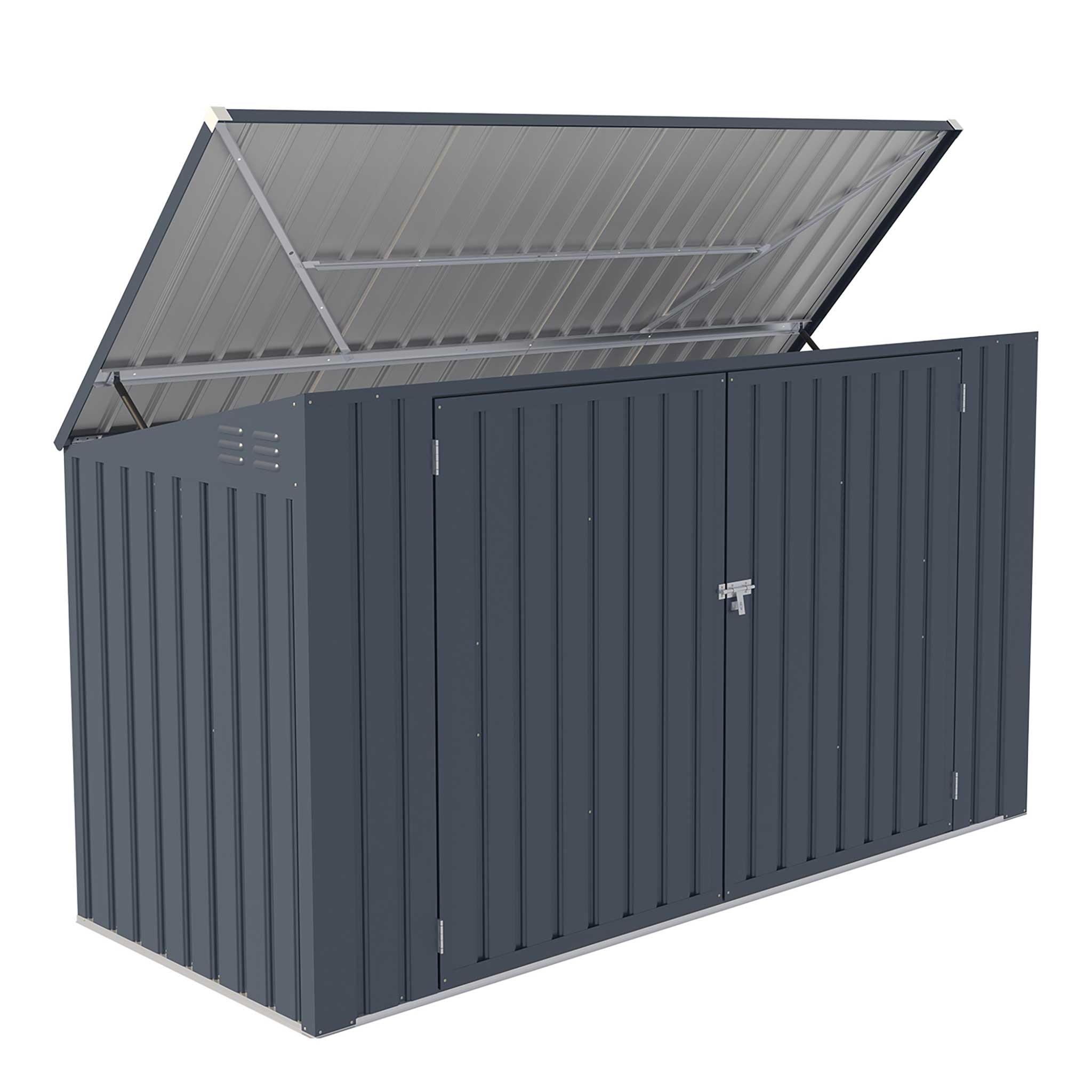 Soptunneskjul Fornorth Skjul med Tak för Sopkärl 237x101x131 cm