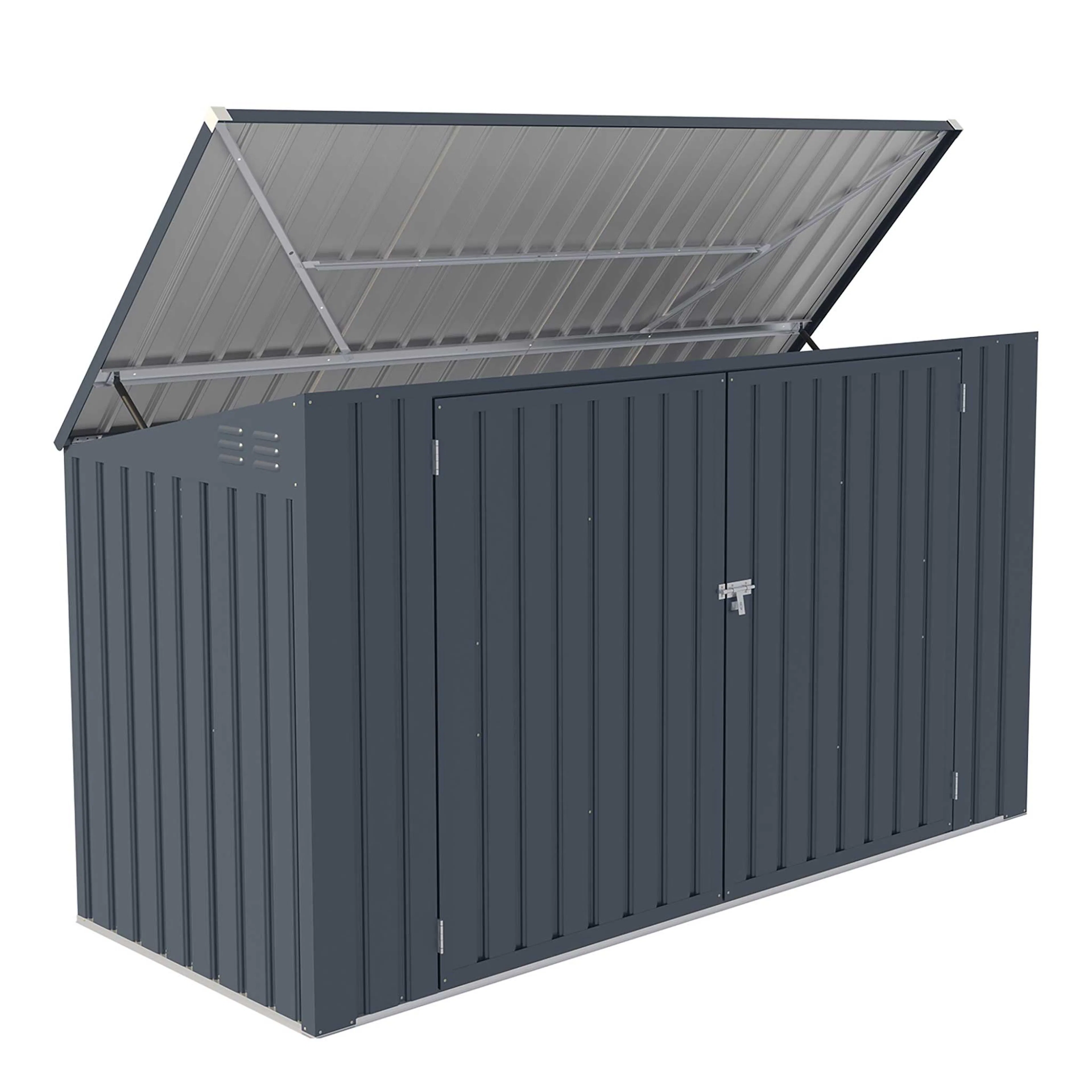Soptunneskjul Fornorth Skjul med Tak för Sopkärl 237x101x131 cm