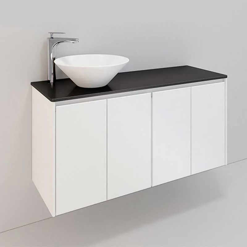 Tvättställsskåp Noro Lifestyle Concept 1200V Vit, 4 luckor 6 BxH: 120x61,5 cm, 4 luckor, Tvättställ till vänster