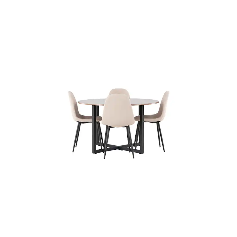Matgrupp Venture Home Durango Ø120 cm med 4 st Polar stolar