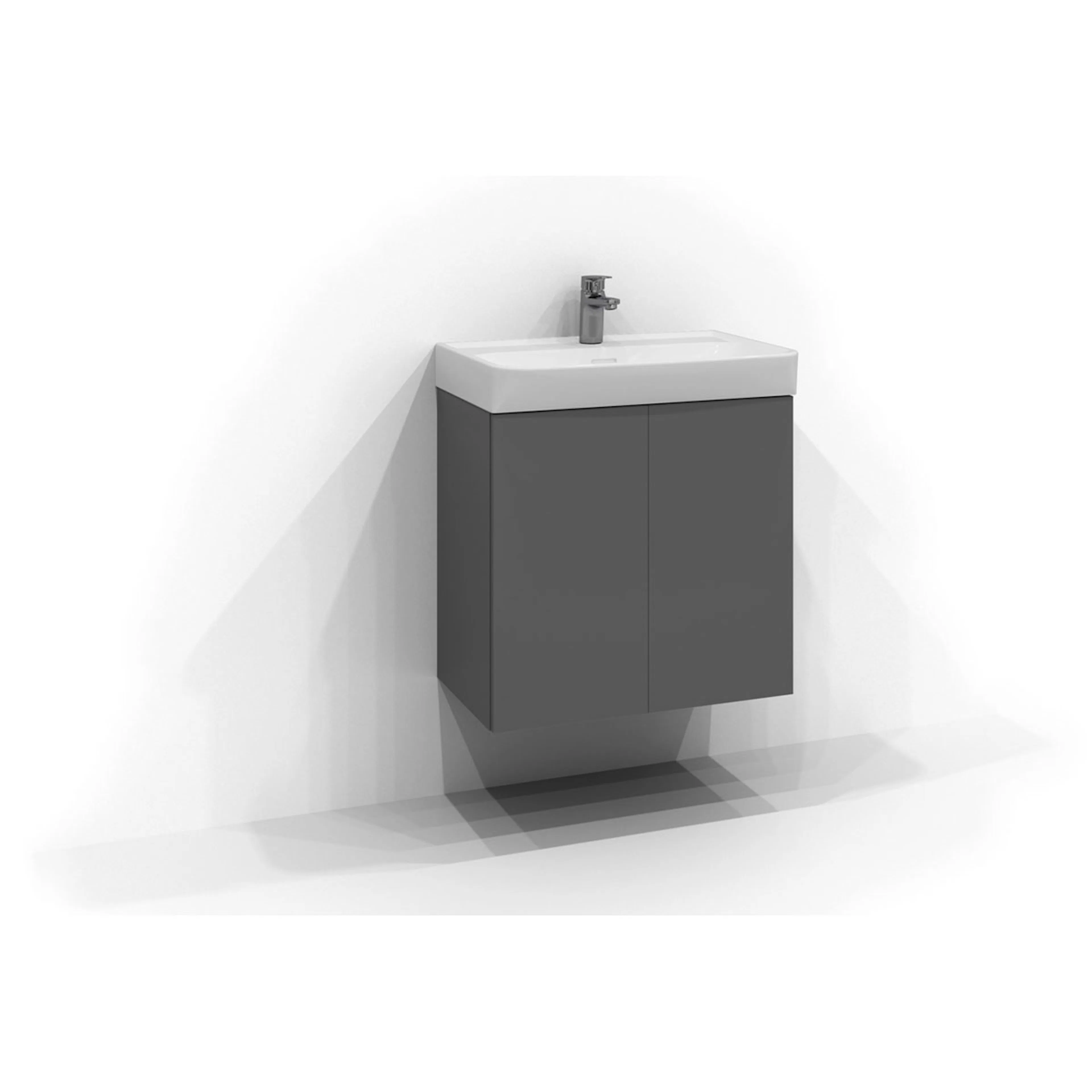 Bloc Udel 60x35 grå 2D Grå, B: 600 mm, 2 dörrar