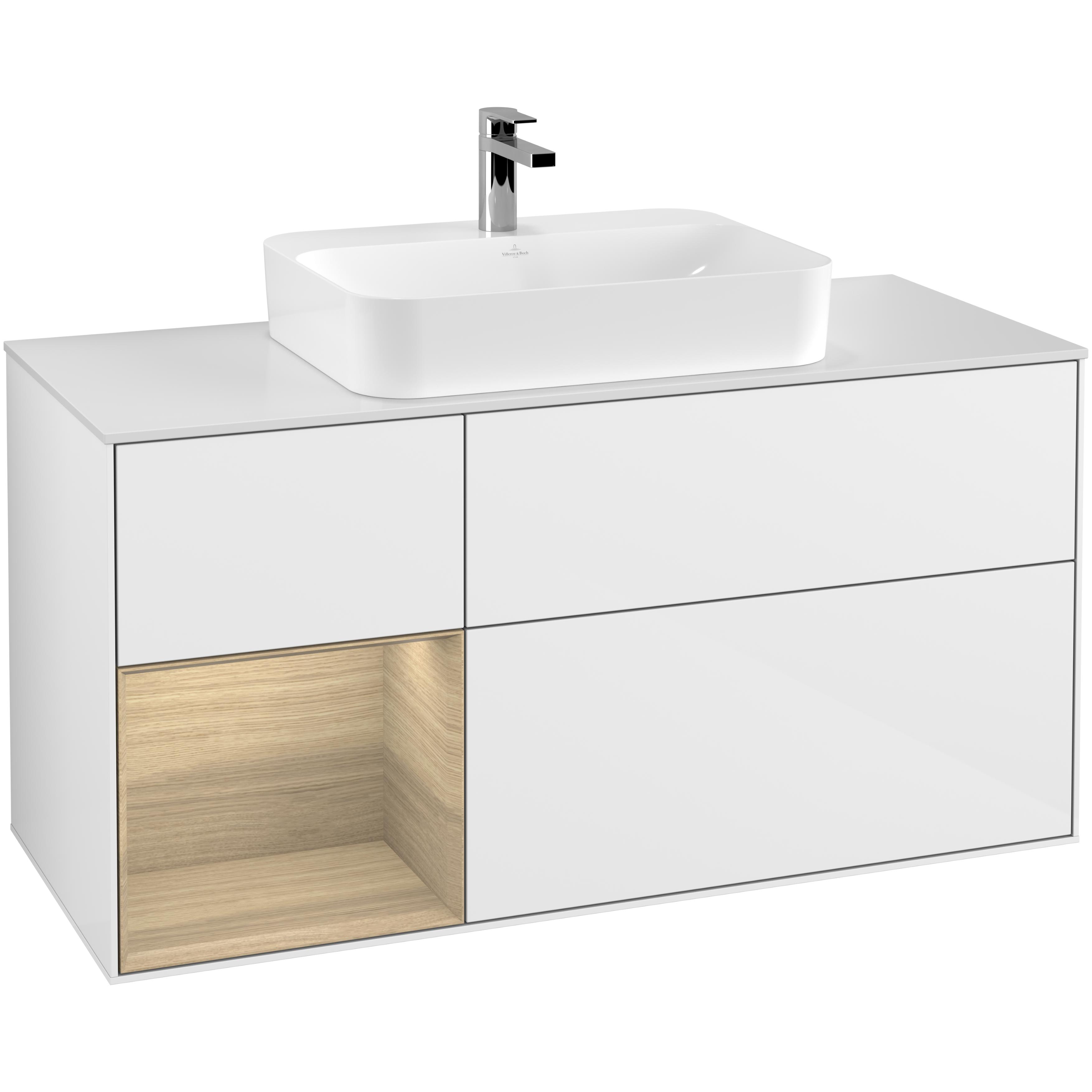 Tvättställsskåp Villeroy & Boch Finion med 3 Lådor Hylla och Bänkskiva för Ytmonterat Tvättställ