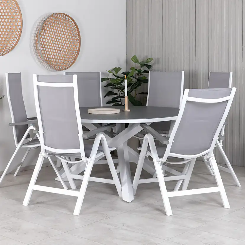 Matgrupp Venture Home Copacabana med 6 Aleyna Positionsstolar med Högt Ryggstöd