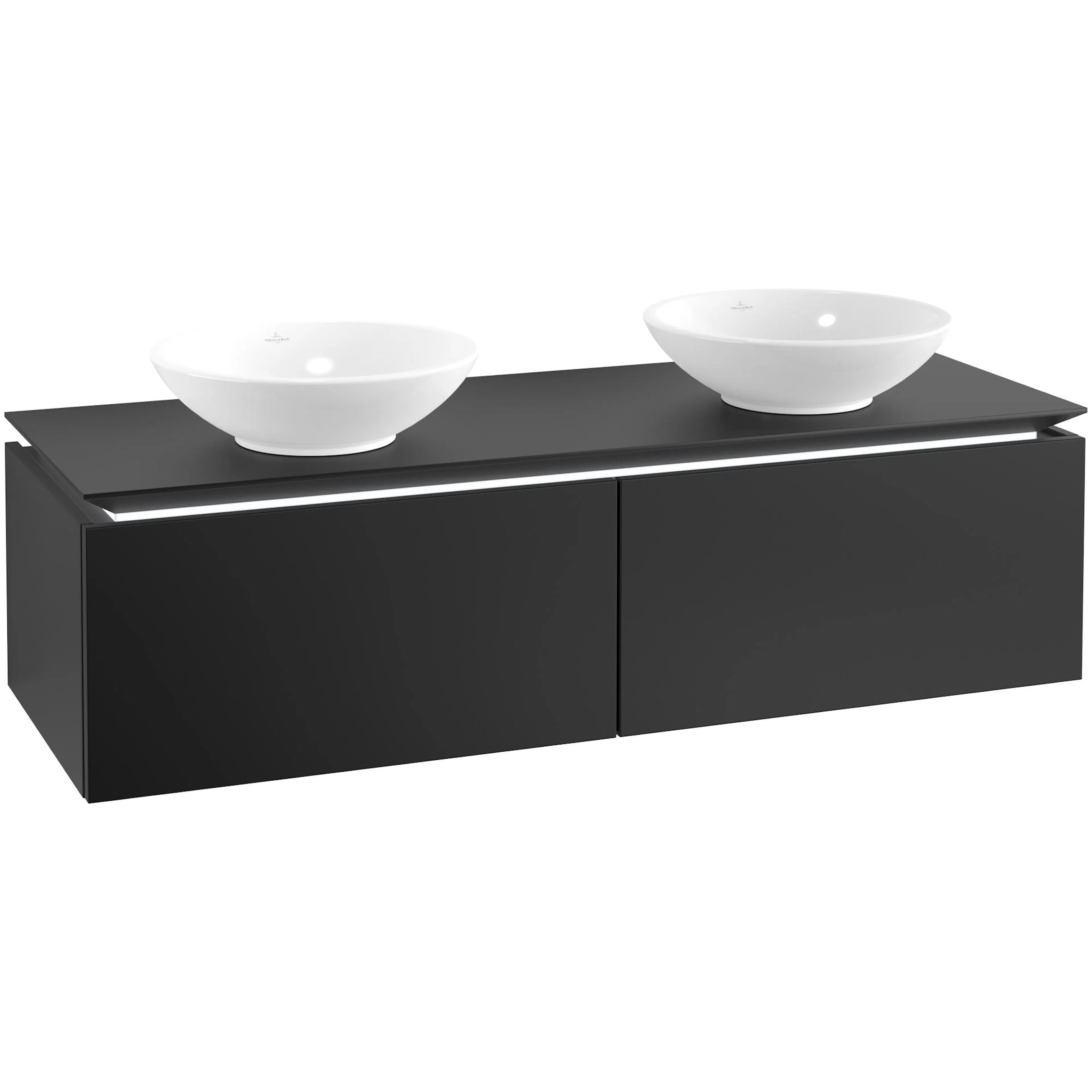 Tvättställsskåp Villeroy & Boch Legato Kompakt 1400 med 2 Lådor för Två Ytmonterade Tvättställ